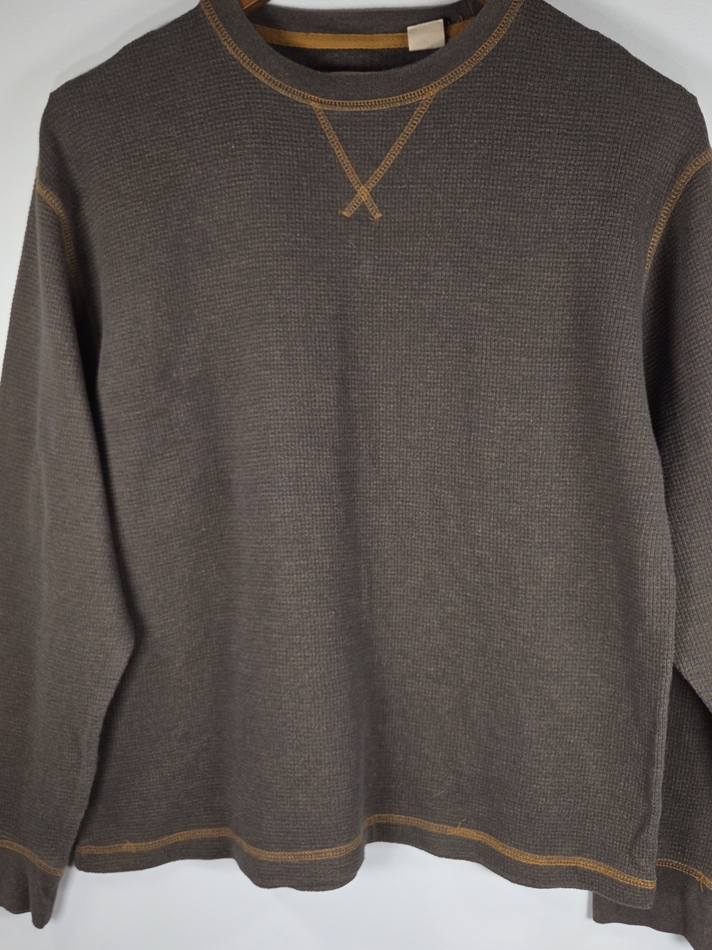 RedHead Brand Co Men's Green Waffle Knit Long Sleeve Shirt